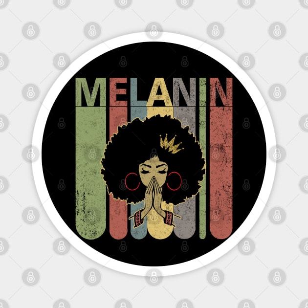 Melanin Graphic T-Shirt Afro Woman Magnet by Otis Patrick